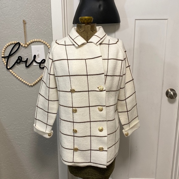 Lilly of California Sweaters - LILLY OF CALIFORNIA VINTAGE CREAM SWEATER JACKET  LARGE